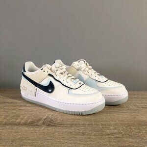 NWOB Nike AF 1 Shadow Womens Multi 8.5 Sail/Armory Navy-Glacier Blue DZ1847-107